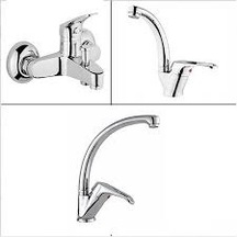 Üçlü Batarya Seti Banyo + Evye + Lavabo Krom