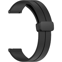 Forzacase Huawei Watch 4 / 4 Pro İçin Manyetik Tokalı 22mm Silikon Kordon Kayış - Fc144 Siyah