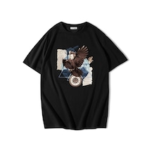 Brz Collection Oversize Eagle Darccolage Kartal T-shirt-siyah Siyah