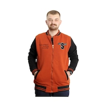 Mode Xl Büyük Beden Erkek Kolej Mont Baskılı Ceket 23631 Tarçın Tarçın