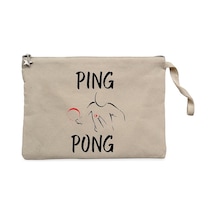 Ping Pong Actor Design Krem Clutch Astarlı Cüzdan / El Çantası Krem