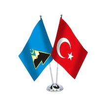 Karaçay-çerkes - Türkiye - Saten Masa Bayrağı 1