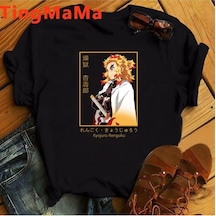 Noıssey Kırmızı Etiket Gala Demon Iblis Avcısı Rengoku T-shirt Model83 17271 Siyah