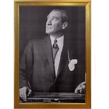 Çerçeveli Atatürk Tablosu-yaldız Altın Çerçeveli Atatürk Portresi