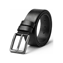 Bürke Erkek Siyah Renk Metal Tokalı %100 Deri Kemer 4-4,5 cm