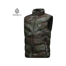 Erkekler İçin Sonbahar Günlük Pamuklu Yelek Yeşil