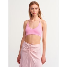 Dilvin 1061 Arkası Bağcıklı Triko Bra-Pembe - 499968993