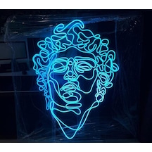Michelangelo Davut Heykeli Porstresi Neon Led 100x100cm
