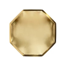 Meri Meri - Gold Plates - Altın Tabaklar - L - 8'li