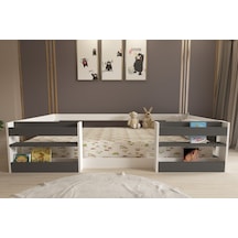 Herseycik Ninnimo Montessori 90X190 Yatak Uyumlu Karyola M6-14 Antrasit - Beyaz
