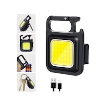 Led Mini Anahtarlık Şarjlı Çok Fonksiyonlu Outdoor Taşınabilir Fener Siyah