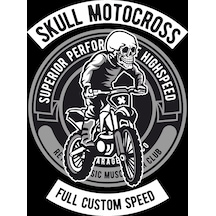 Skull Motocross Sticker 10x10 Cmrenkli Sticker
