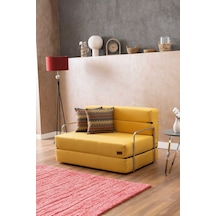 Good Night Oskar Çift Kişilik 120cm Destekli Katlanır Koltuk & Yatak Sarı