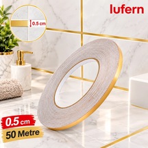 Premium Kendinden Yapışkanlı Gold Fayans Arası Şerit Bant Duvar Karo Zeminler 0.5 Cm 50 Metre