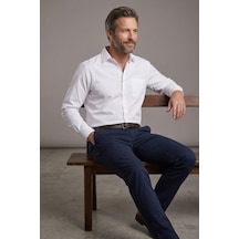 Torivalli Collection Klasik Kesim Regular Fit Tek Cepli Kolay Ütülenebilen Mevsimlik Uzun Kollu Düz Renk Erkek Gömlek Beyaz