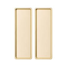 Paslanmaz Çelik, Dikdörtgen Sunum Tepsisi, Gold, 33x13 Cm, Düz, Çay, Kahve, Pasta Sunum, 2 Adet Çok Renkli