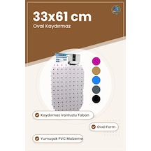 Oval Pvc Kaydırmaz Banyo Paspası Vantuzlu 33x61 Cm Duruş Yumuşak çok renkli