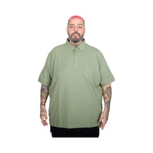 Mode Xl Battal Beden Erkek Tshirt Polo Yaka Cepli Klasik Pike 20552 Çağla Yeşili