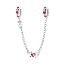 Yap-boz Kalp Zincir Sallantılı Charm Gümüş