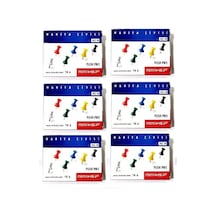 Harita Çivisi Pano İğnesi Mimaks Renkli Harita Çivisi 6 Paket