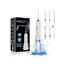 Şarjlı Kablosuz Ağız Duşu, Hızlı Ve Etkili Diş Arası Temizliği 300 Ml Su Hazneli, 5 Modlu, 6 Başlıklı, Ipx7 Su Geçirmez, Diş Taşı Temizliği Beyaz 51949243