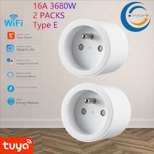 Xuweiwei Simatoper 2 Paket Akıllı Soket 16a 3680w Tuya Wi-fi İle Ev Otomasyonu Alexa Uyumlu Avrupa Standart Fiş