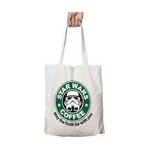 Art Hediye Star Wars Coffee Logo İki Taraf Kalıcı Yıkanabilir Okul Plaj Omuz Bez Çanta Çok Renkli