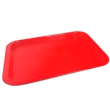 5 Adet Kırmızı Servis Tepsisi Fast Food Servis Tepsi 36x27cm