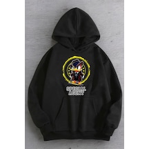Special Agent Baskılı Oversize Sweatshirt Siyah