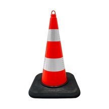 75 Cm Pvc Trafik Konisi Çift Reflektifli Ağırlıklı Trafik Dubası