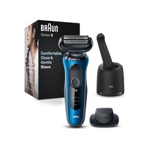 Easyclick Hassas Düzeltici Aparatlı Braun Series 6 Elektrikli Tıraş Makinesi, Temizleme İstasyonlu Sensoflex Erkek Tıraş Makinesi, Islak Ve Kuru, Erkeğe Hediye, Almanya'da Üretilmiştir, 61-b7200cc, Mavi