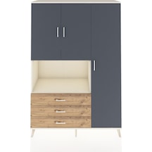 Hyperion Dolap 7 Raflı 3 Çekmeceli 3 Kapaklı 132x44x195 Aytaşı-antrasit/çam Antrasıt/atlas Çam