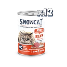 Snow Cat Premium Parça Etli Sığırlı Kedi Konservesi 12 x 400 G