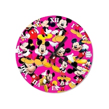 Çocuk Odası Miki Fare Dekoratif Duvar Saati (407695617) Çok Renkli