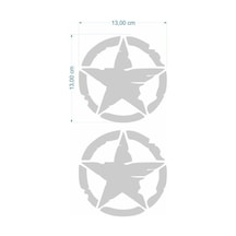 Skm Army Yıldız 13 X 13 Cm Gri Sticker 2 Li