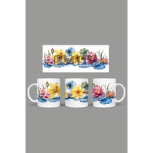 Çiçek - Floral Temalı Kupa Hediyelik Sunumluk Çeyizlik Kahve Fincanı Model 135