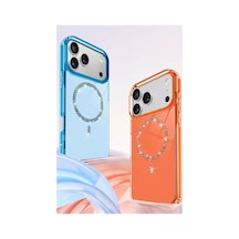 Apple iPhone Uyumlu - 17 Pro Live Diamond Magsafe Kapak - Mavi