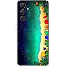 Samsung Galaxy A54 Uyumlu Tatil Kumsal Gecesi Baskılı Silikon Kılıf Renkli
