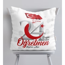 Kişiye Özel Bugün Günlerden Öğretmen Saten Yastık - 2