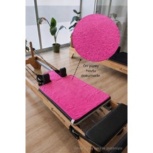 Kaymaz Silikon Tabanlı, Reformer Pilates Havlusu, Ter Emici Bambu Pilates Mat Havlu-fuşya Fusya