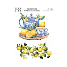 Polyesterhobi Premium Sulu Transfer 25x35 Cm Çay Saati Ve Limon Desenli Ps 125