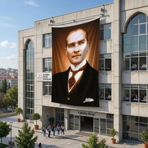 Sivil Takım Elbiseli Mustafa Kemal Atatürk Poster Bayrak Raşel Kumaş 6x9 Metre Ata22 Diğer