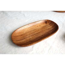 Hbs Art Design Akasya Masif Ahşap Oval Sunum Tabağı Ahşap