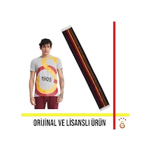 Galatasaray Lisanslı Büyük Logolu Gri T-shirt Ve Siyah Çizgili Şal Atkı Gri