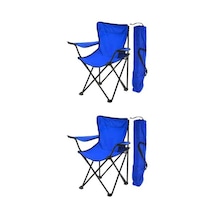 Exent Rejisörlü Katlanır Kamp Sandalyesi Mavi 2'li