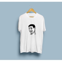 Oversize Troll Kafa Tasarımlı Unisex T-shirt Beyaz