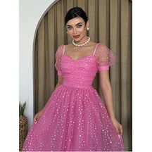 Helena Tül Elbise Pembe