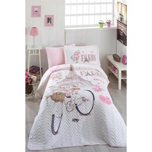 Clasy Paris Love Yatak Örtüsü Tek Kişilik Pembe (303694953)