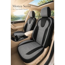 Skoda Scala 2019+ Uyumlu Monza Serisi Füme Siyah Oto Koltuk Kılıfı
