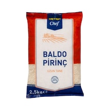 Metro Chef Baldo Pirinç 2,5 Kg - İri Taneli, Düşük Kırık Oranı 3'li Ekonomik Paket - 3 Adet Tarı